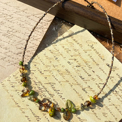 Forest Amber Leaf Necklace