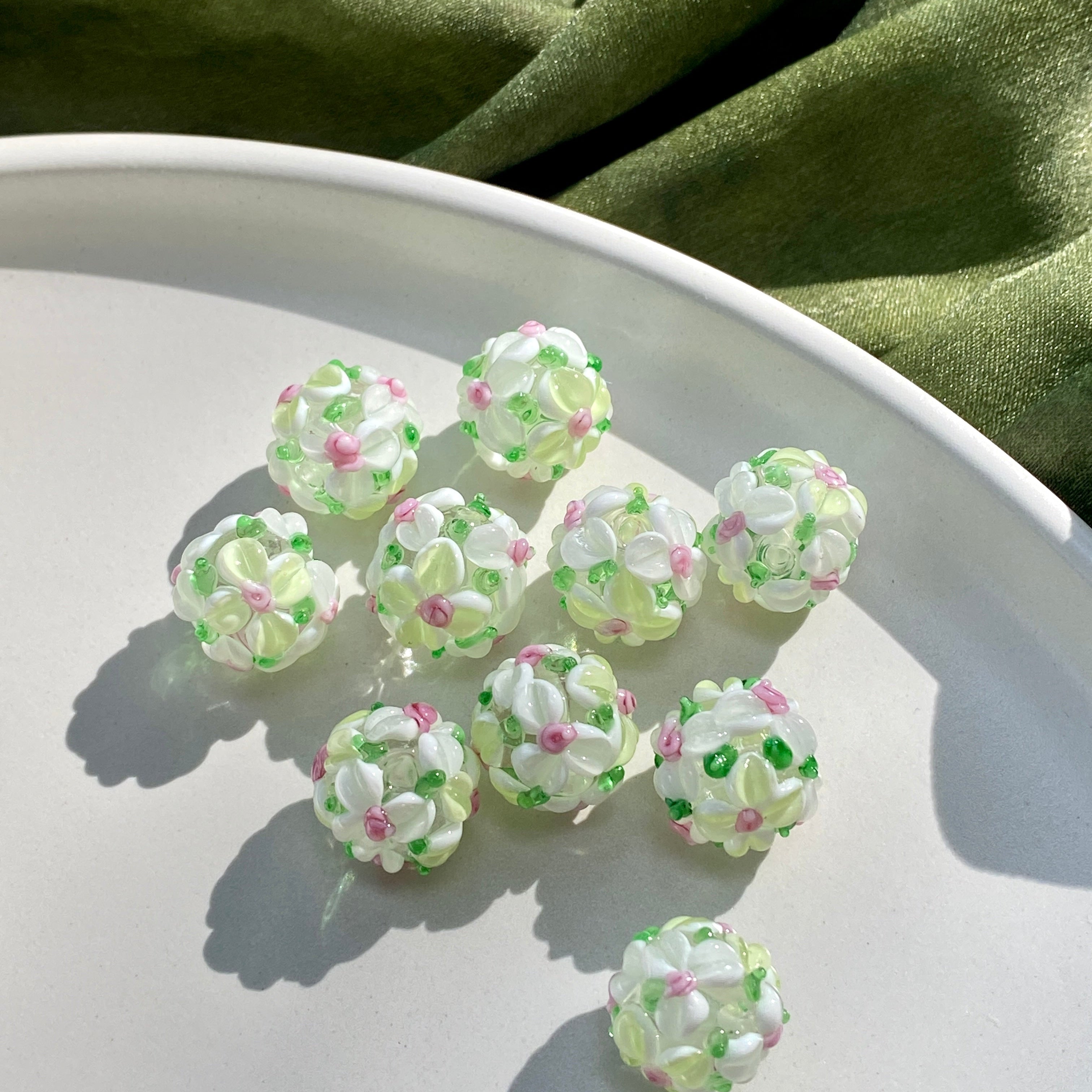 Hydrangea Glass Beads