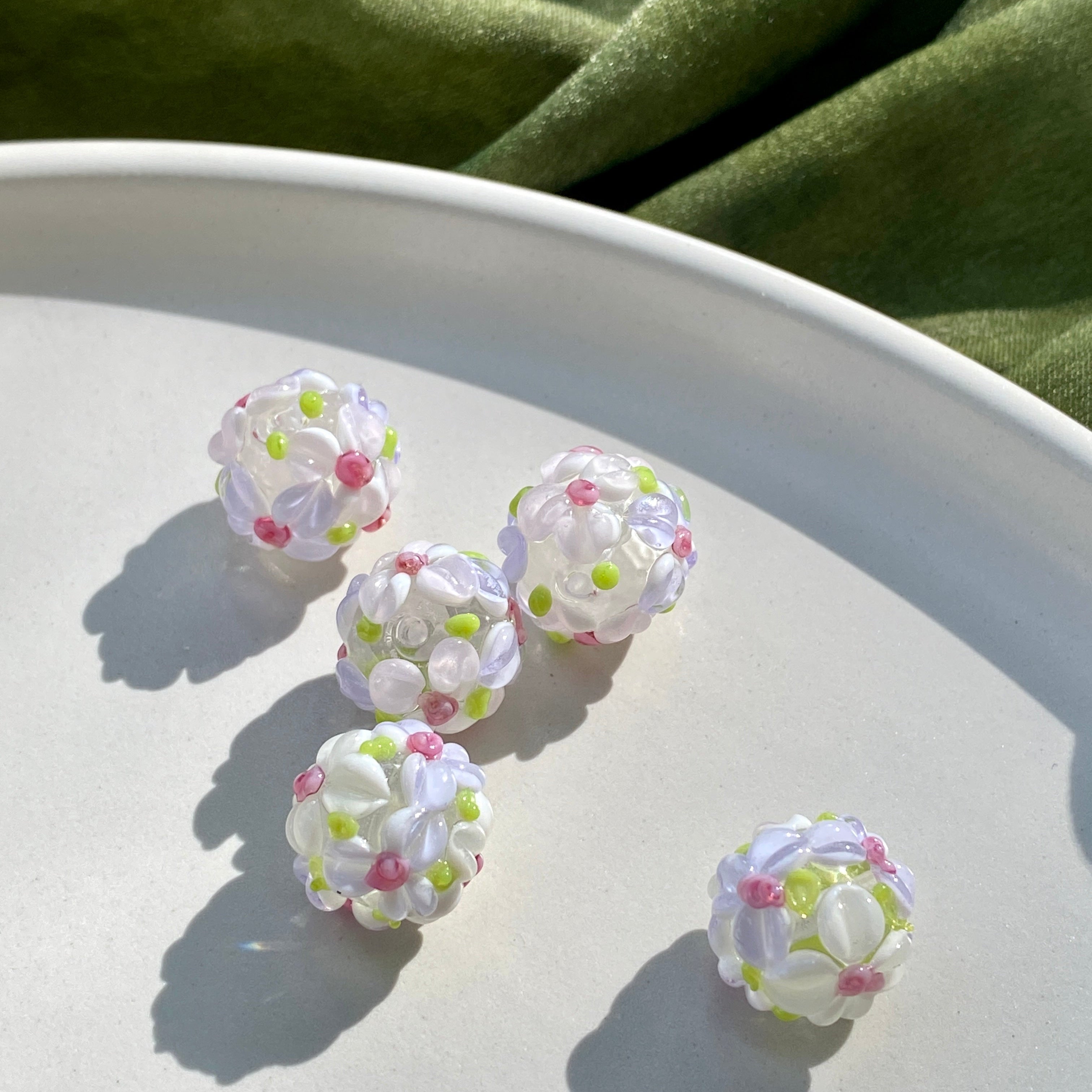 Hydrangea Glass Beads